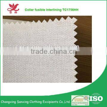 High Quality Woven Fusible shirt collar Interlining (top Fuse for collars & cuffs)