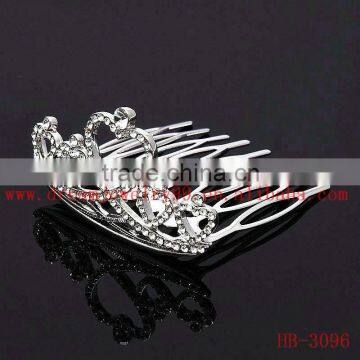 Decorative cheap zinc alloy&crystal hair comb