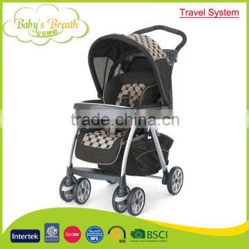 BS-35 travel system softextile baby stroller baby pram 3 in 1 with en1888