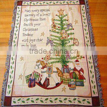 Customized Pattern Tapestry Polyester Cotton Woven Sofa Throws Blanket, 50"x60"