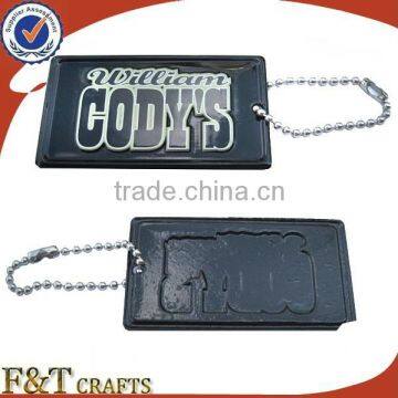 New design custom fancy PVC name tag/dog tag with keychain