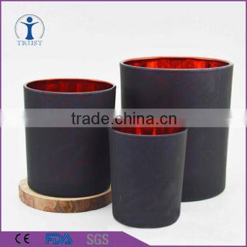 Wedding decorative electro plating black glass candle jar                        
                                                Quality Choice