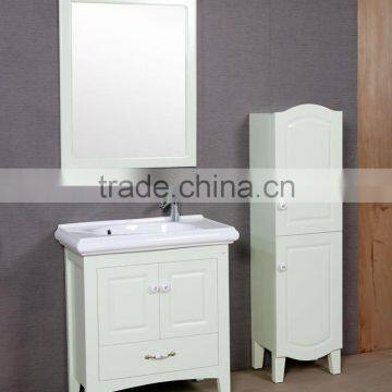 2016 high gloss white lacquer Free Standing bathroom cabinet