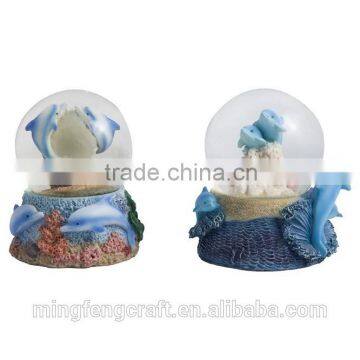 Polyresin dolphin home decoration globe