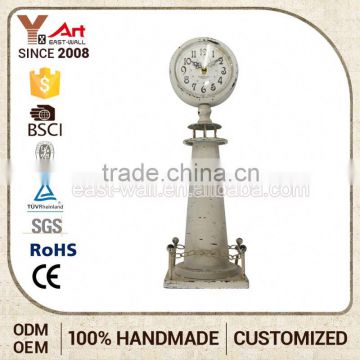 Cheapest Price Embroidery Design Oem Service Lighthouse Shape Lighted Clock Table Clocks