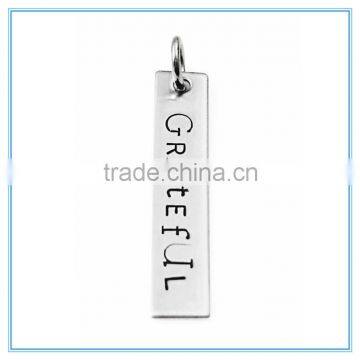 Grateful Rectangle Tag Stainless Steel