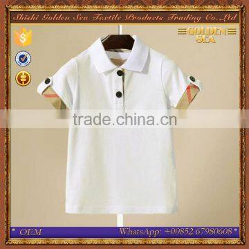 washable new design summer style white cool boy shirt