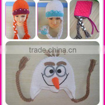 Best selling frozen crochet hats handmade crochet cartoon hat