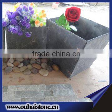 Household decoration eco-friendly slate stone flower plant pots