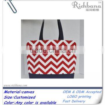 canvas chevron tote bag for shopping