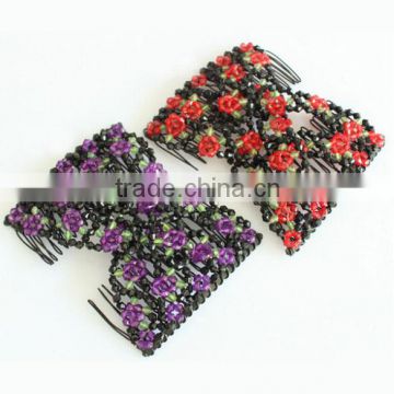 Hot-Sale fashion abstract design pair of metal hair comb,twin hair combs-BBF08036