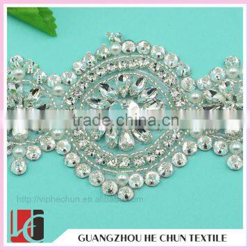 HC-0190-1 Customized 888 Crystal Material Rhinestone Applique,Rhinestone Applique Design For Wedding Dress Quality Choice photo-2