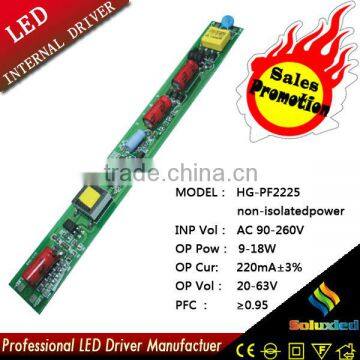 Promotion HG-PF2225 non-isolatedpower LED Fluorescent lamp driver 9-18W