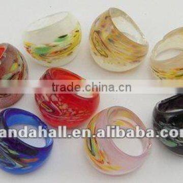 Lampwork Glass Crystal Dome Jewelery Rings(PJR023)