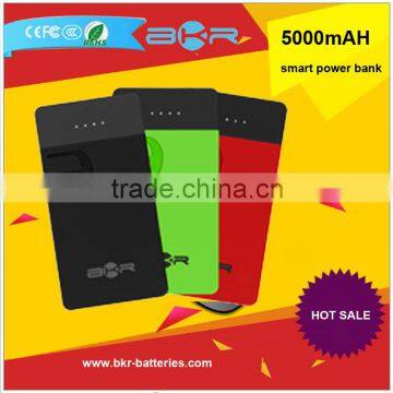 Power Bank 5000mAh Ultra-slim Power Bank, for iPhone 5S/Dual USB Port 2.1a 1a External Mobile Battery Charger