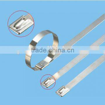 Naked Steel,SS 304 Material and Self-Locking roller ball lock Type stainless steel band cable ties