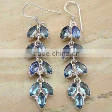 Wholesale BLUE TOPAZ Earrings & .925 Sterling Silver Earrings, silver jewelry wholesaller