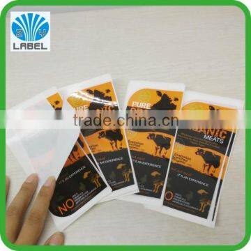 Hot selling Waterproof Self-Adhesive Logo Printed Meat Packaging Label vinyl beef sticker, frozen food sticker