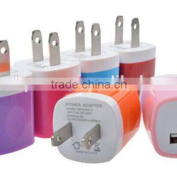 High quality colorful wall 1A usb mobile phone charger