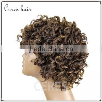 F4/30# hot selling color short Afro kinky human hair wig, Ceres factory wholesale price curly lace front wig