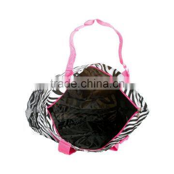 New Style Cheap Zebra Print Travel Customized Cotton Canvas Tote Bag-GW228 photo-5