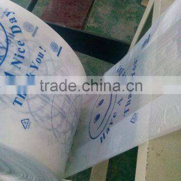 clear HDPE singlet bags for shopping on roll