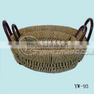 round Grass Basket Set with ear handle