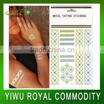 Fashion Waterproof Body Jewelry Glitter Metallic Tattoo Sticker