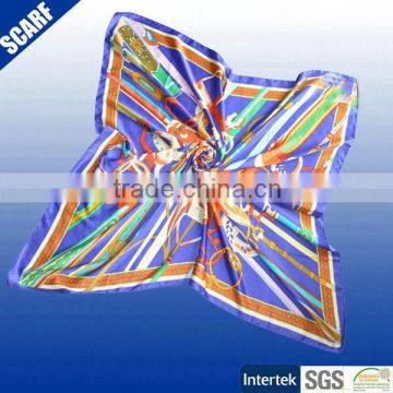 custom printing personalized 100% silk satin square scarves