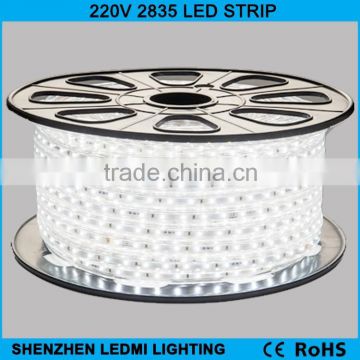 2835SMD 60LED/m 5W/m high volt 110v/220v led strip light IP67 for indoor or outdoor use