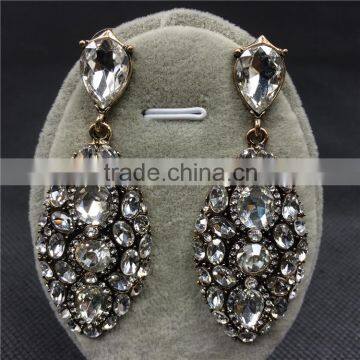 Luxury Big Crystal Stud Earrings Fashion Water Drop Earrings For Women Party Jewelry Wholesale photo-5