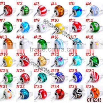 wholesale IN Stock 2015 best selling lampwork glass Large hole cheap charms european beads