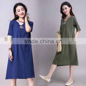 JPSKIRT1605959 Latest Fashion Ladies Casual Cotton Retro Dress