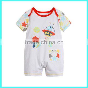 High quality newborn infant fashion short sleeve baby romper with print