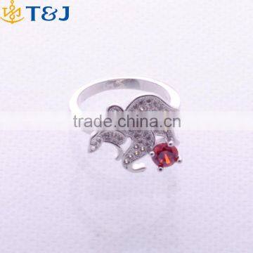 2016 Hot Sale Teen Ladies Punk Jewelry Silver Plating Fox Shaped Rhinestone Rings//