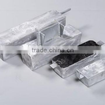 Aluminum anode for internal storage tank