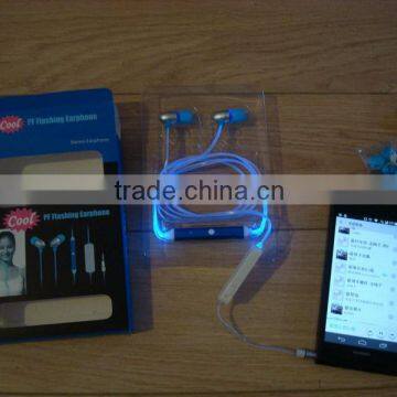 LED glow Earphone / LED Flash Earphone / LED light Earphone