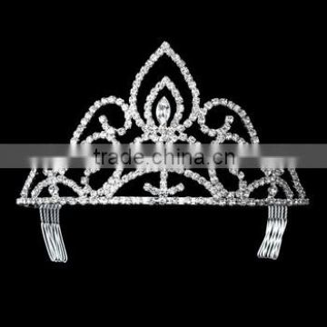 Rhinestone Covered Princess Tiara in Silver