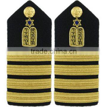 Custom gold navy epaulettes shoulder Board Captain Jewish Chaplain