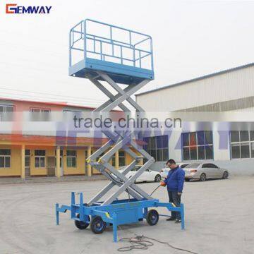 6m Manual trailing mini mobile scissor lift platform