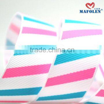 Wholesale personalized 38mm wide printed stripe grosgrain ribbon