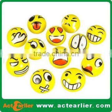 6.3-10cm face emoji PU foam squeeze stress ball/anti stress ball with logo