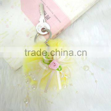 Fashion Style Rabbit Fur Pom Pom Keychain for Souvenir photo-2