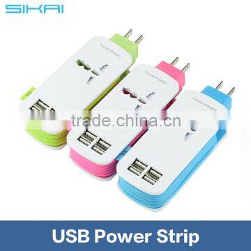 Universal 4 USB Charger Ports Power Strip With universal charfer ports with BS, UL CSA, European standard Power Strip