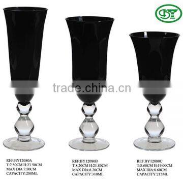 well-marked crystal black wine glass