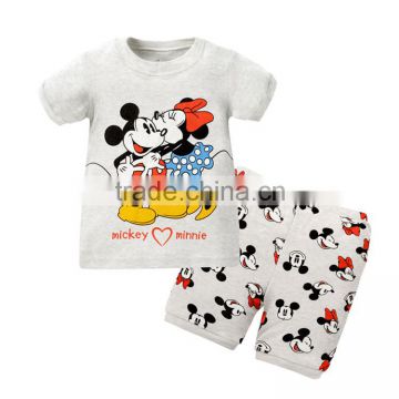 Wholesale 2016 new arrival short sleeve lovely printed cotton oem service hot sale family matching pajamas