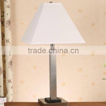 upscale the lowest price silver hotel metal table lamp with white empire shade