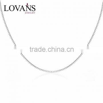  china wholesale silver box chain necklace SN003W