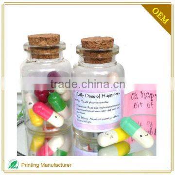 High Quality Pharmaceutical Pills Private Label 10ml Vial Labels Printing