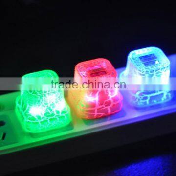 Shiny LED Light USB Wall Charger with Crack Texture